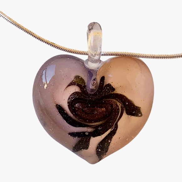 FAS Designer Italy Necklace Sterling Silver & Puffy Heart Pendant Double Sided - Picture 11 of 15